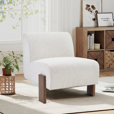 Fauteuil d'appoint rembourré doux de 29,1 po de largeur avec pieds en bois massif