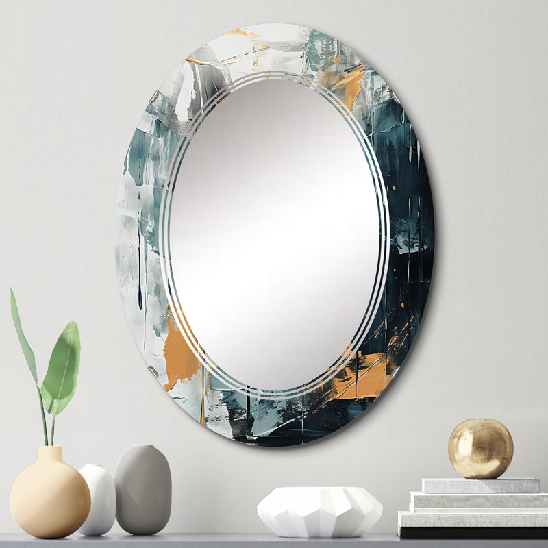 Azzura - Miroir mural moderne ovale, 30 po x 20 po
