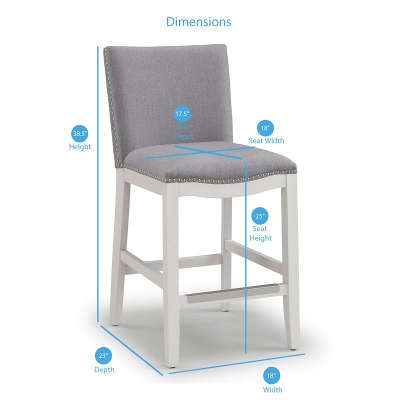 Tabouret de comptoir 25 po Delrosario, Gris