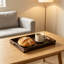 Rectangle Solid Wood Serving Tray Ottoman Tray