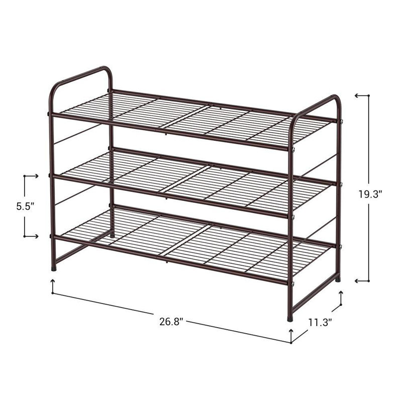 Range-chaussures en métal empilable 12 paires
