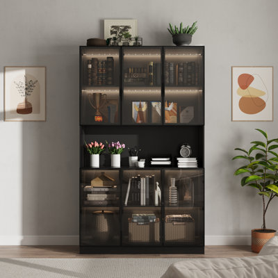 Armoire de rangement de 78,7 po de hauteur avec garde-manger et étagère à micro-ondes