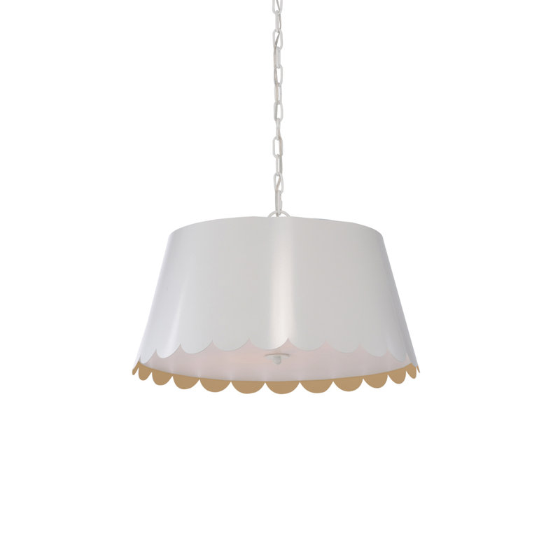 Mirasol Pendant, 10" H x 21" W x 21" D, White