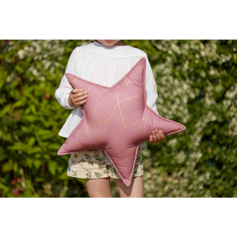 Goldene Linien Geometric Novelty Cushion, Pink
