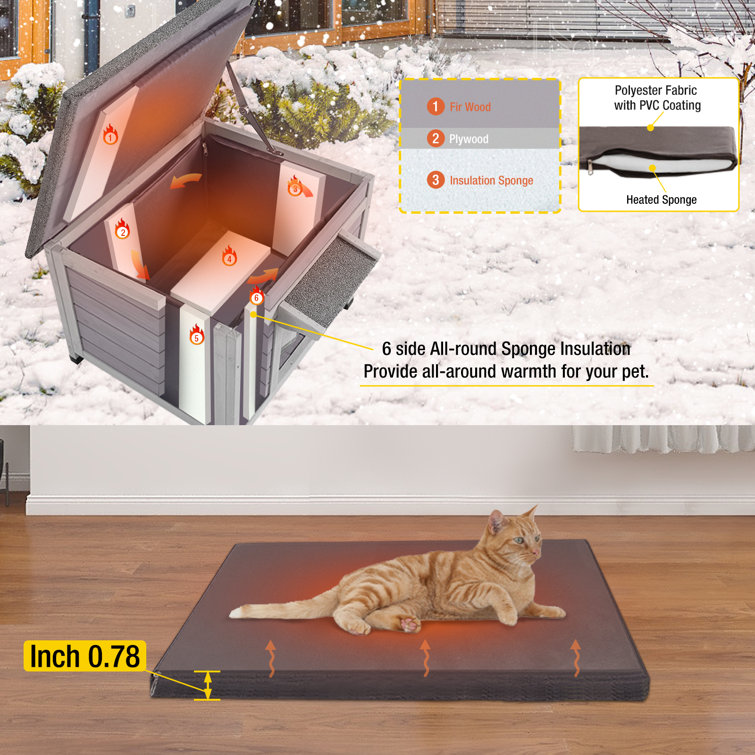 Insulated Winter Cat House for Multiple Cats