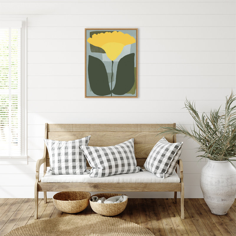 «Big Yellow Bloom» par Little Dean, reproduction d'art sur toile encadrée, H 30 po x l 23 po