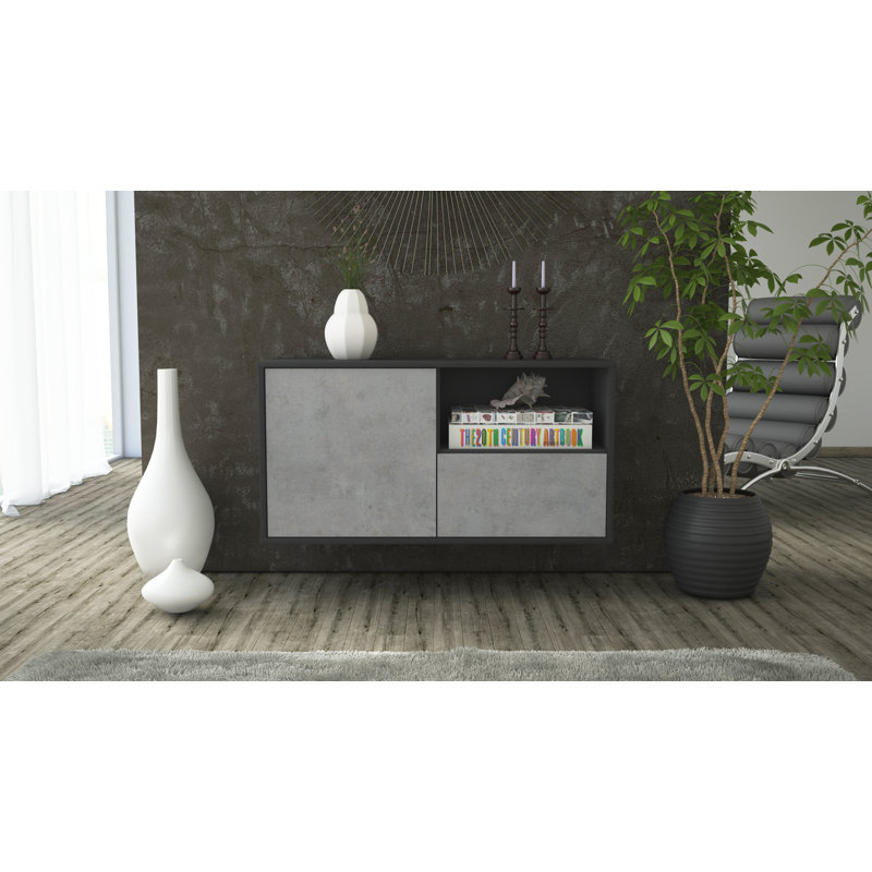 Pomroy Unfinished Floating TV Stand, Concrete