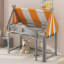 Lit mezzanine avec auvent, lumières DEL-353017236-354296920