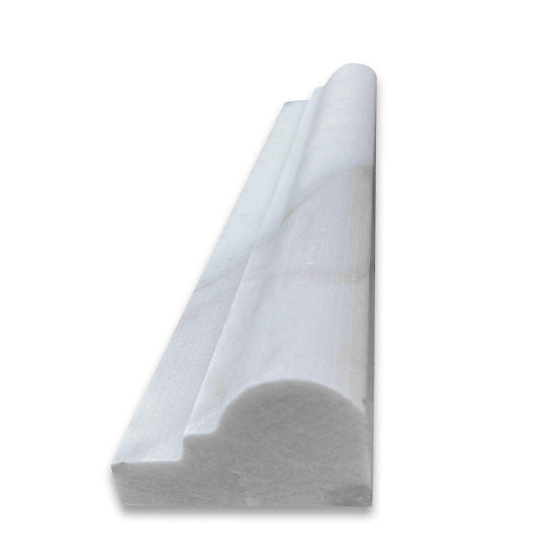 12" x 2" Marble Mosaic Wall & Floor Tile, Gray/White