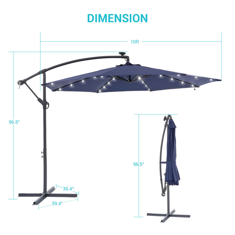Parasol à DEL 10 pi, Marine