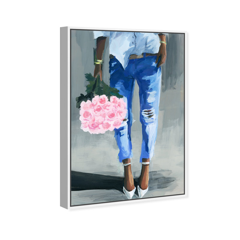 «Me and My Bouquet», reproduction d'impression, H 24 po x l 36 po, Cadre blanc