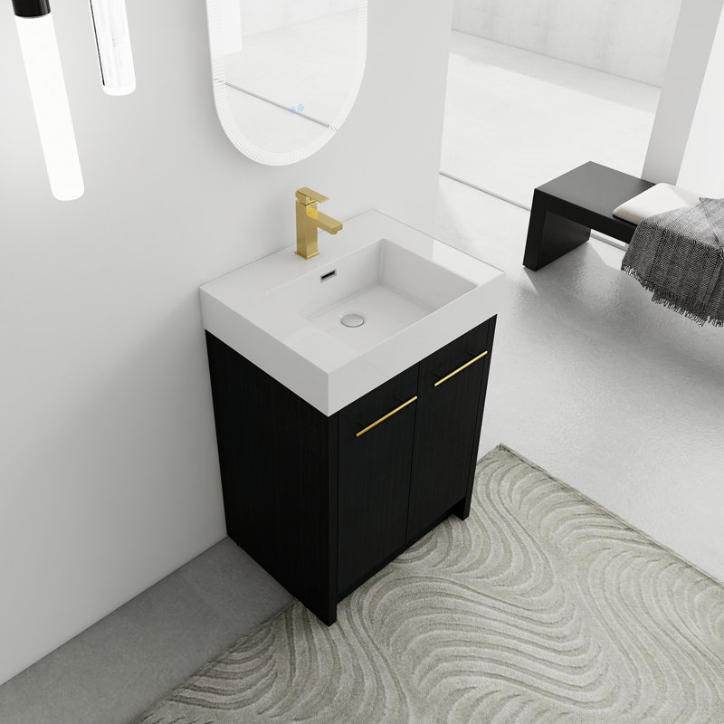 Meuble-lavabo simple 24 po avec plateau en plastique Cirencester