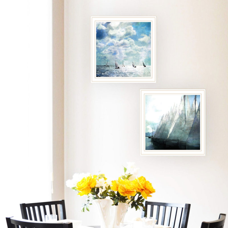 Décoration murale 2 pièces pour la maison, le salon et la chambre à coucher, cadre blanc, multicolore, papier de qualité artistique,