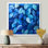 «Cobalt Leaves In Moon Light Collage II», art mural feuilles