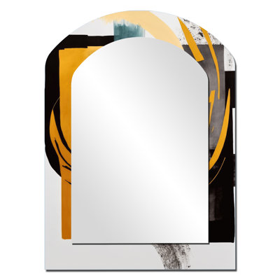 Art moderne moderne, art déco ivoire - miroir asymétrique transitionnel, miroir mural