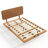 Queen Size Brown Solid Bamboo Floating Platform Bed With Headboard & Built-In Usb/Type-C Ports, No Box Spring Needed, Support Slats For Bedroom & Guest Rooms-1879941728-1879941729