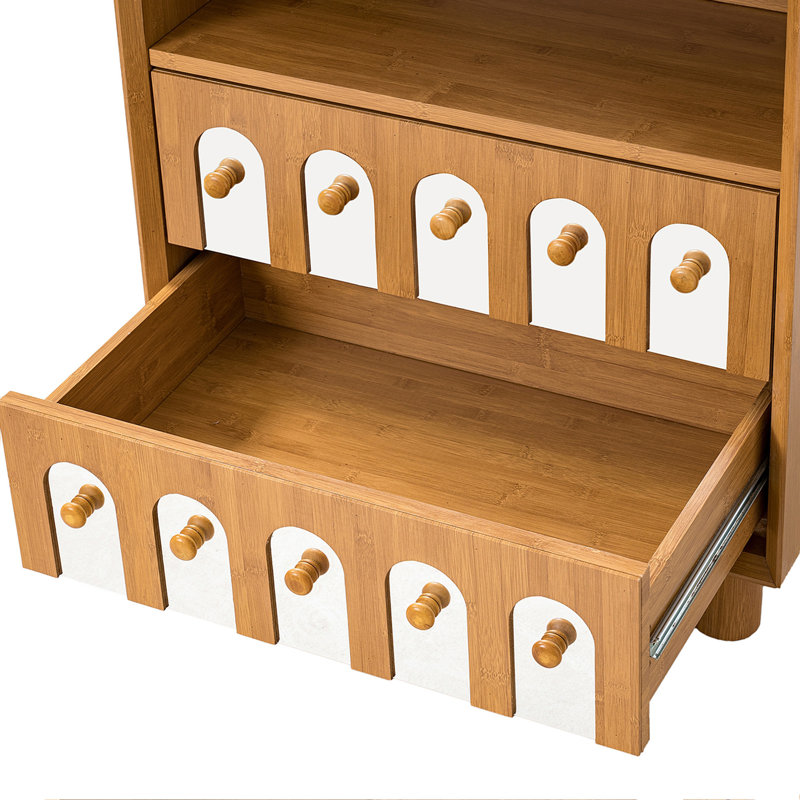 Tables de chevet à deux tiroirs, Naturel