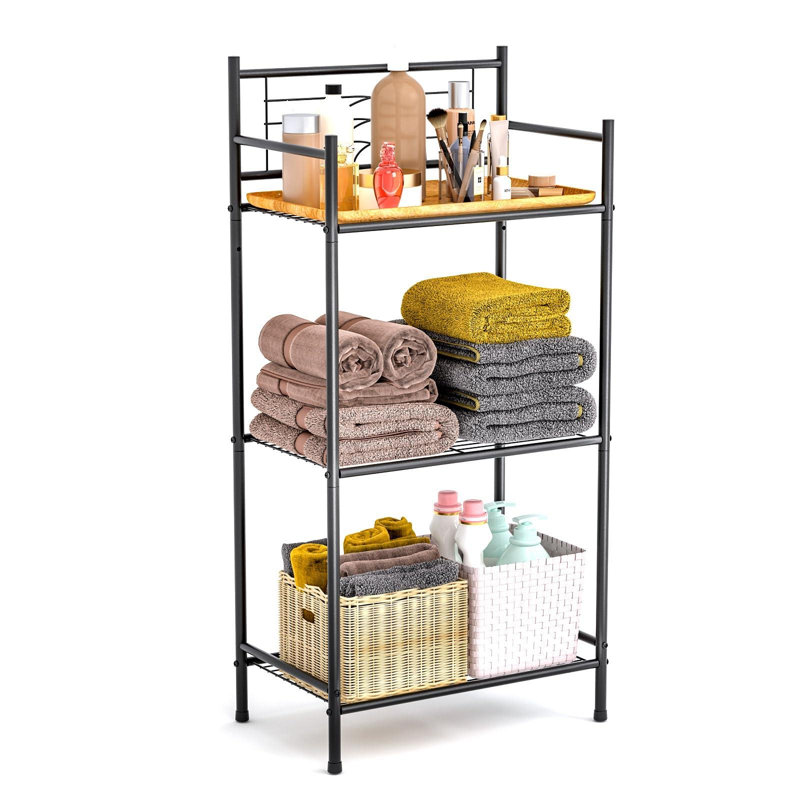 Étagère de rangement polyvalente sur 3 niveaux à tablettes polyvalentes (noir)