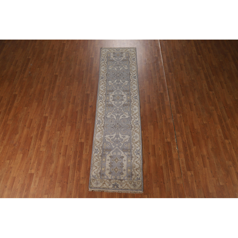 Tapis de couloir oriental gris Oushak 3 x 10