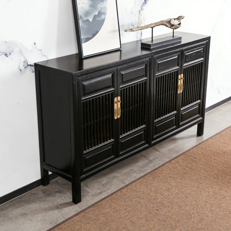 Buffet rétro de style chinois minimaliste, Noir