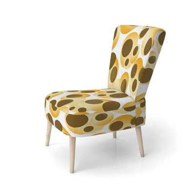 Artistic Whimsy Polka Dots Pattern - Upholstered Modern Side Chair, Polka Dots Accent Chair