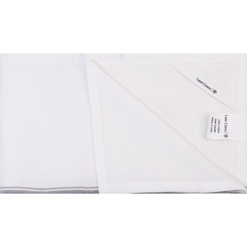 Ensemble de 6 serviettes de cuisine - 100% coton, lavettes réutilisables, torchons absorbants, essuie-mains durables, 14 po x 25 po - Rayures grises