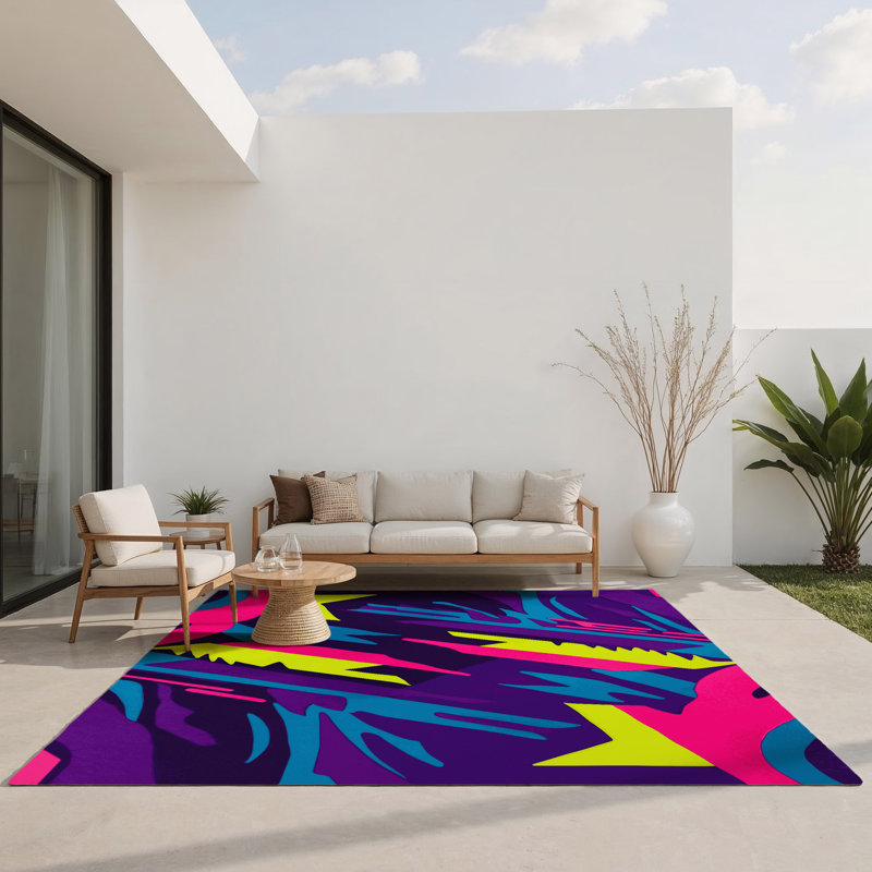 Tapis d'intérieur et d'extérieur Electric Mirage, Rectangle 1'6" x 2'6"