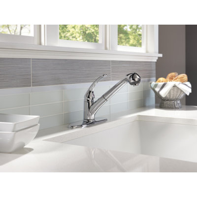 Foundations Pull Out Single Handle Kitchen Faucet with Diamond Seal Technology