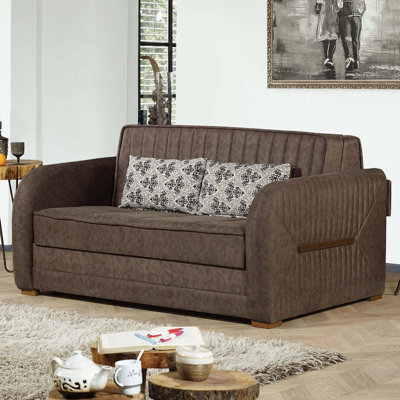 High - Quality Upholstered Convertible Loveseat With Practical Storage, Perfect For Family Gatherings And Small Spaces.