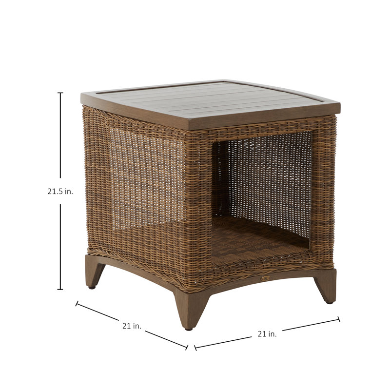 Astoria Outdoor Side Table, Raffia/Oak
