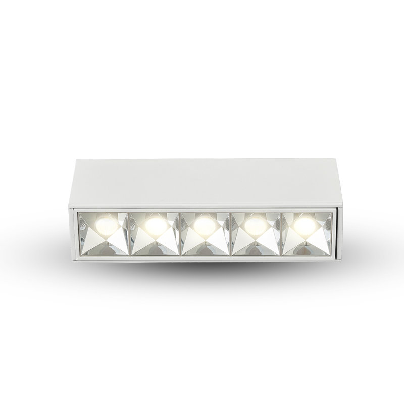 Plafonnier encastré à DEL 5 lumières Rubik, certifié ETL, angle de faisceau 34, blanc Rubik
