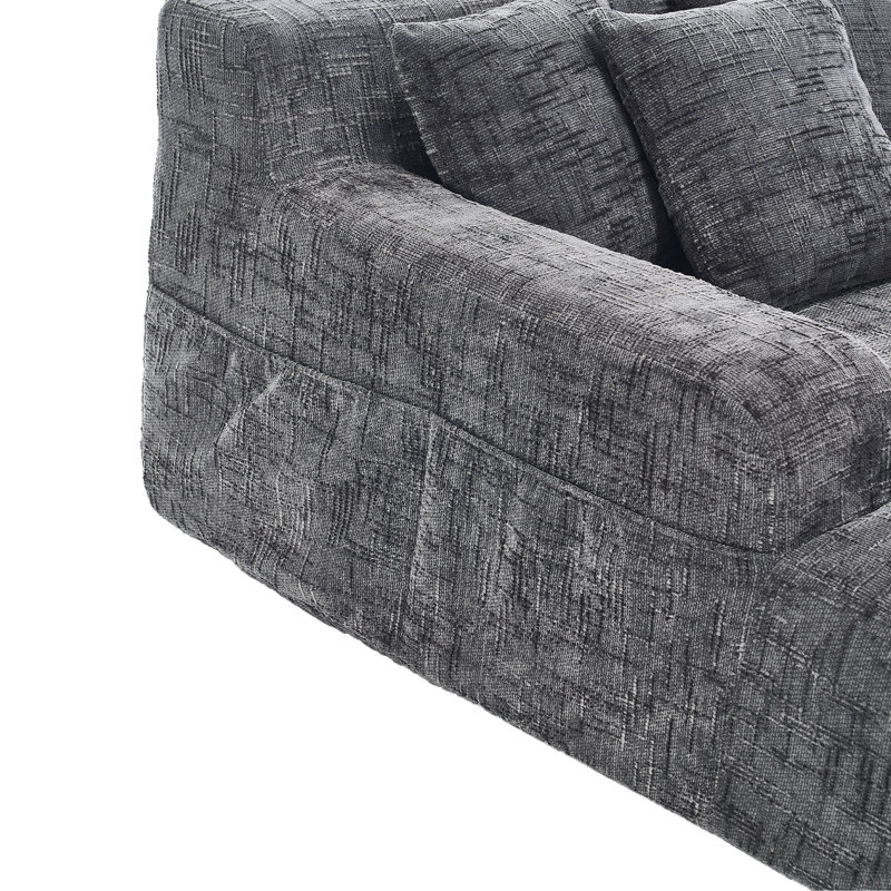 Canapé-lit Chenille, Gris chenille