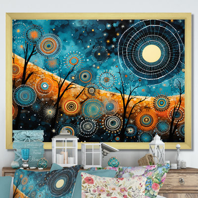 Tribal boho mosaic moon - Boho Mosaic Large Wall Art