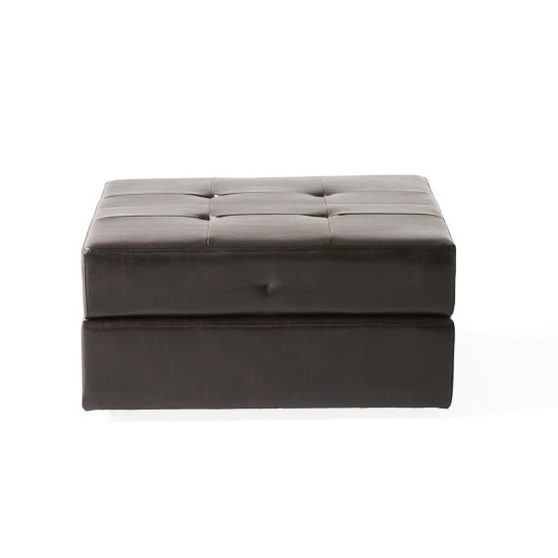 Bonded Leather 31 Sq - Brown, Comfortable Footrest In Brown Soft Upholstery