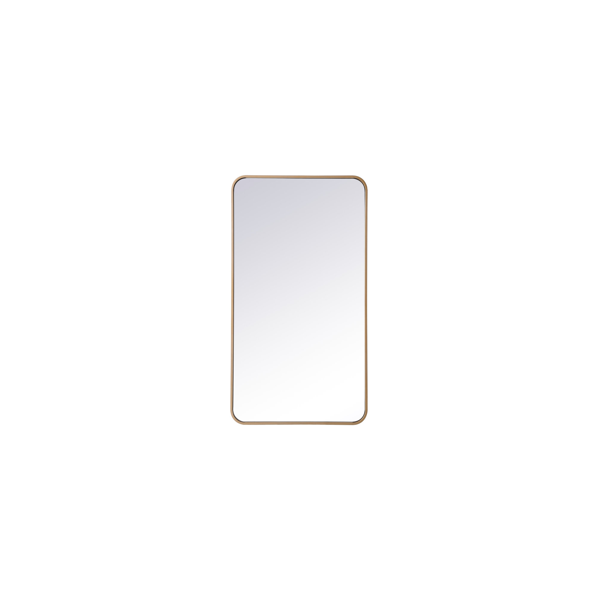 Sabine Metal Rounded Rectangle Wall Mirror, 40'' H x 22'' W, Brass