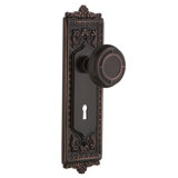 Mission Interior Mortise Door Knob with Egg & Dart Long Plate