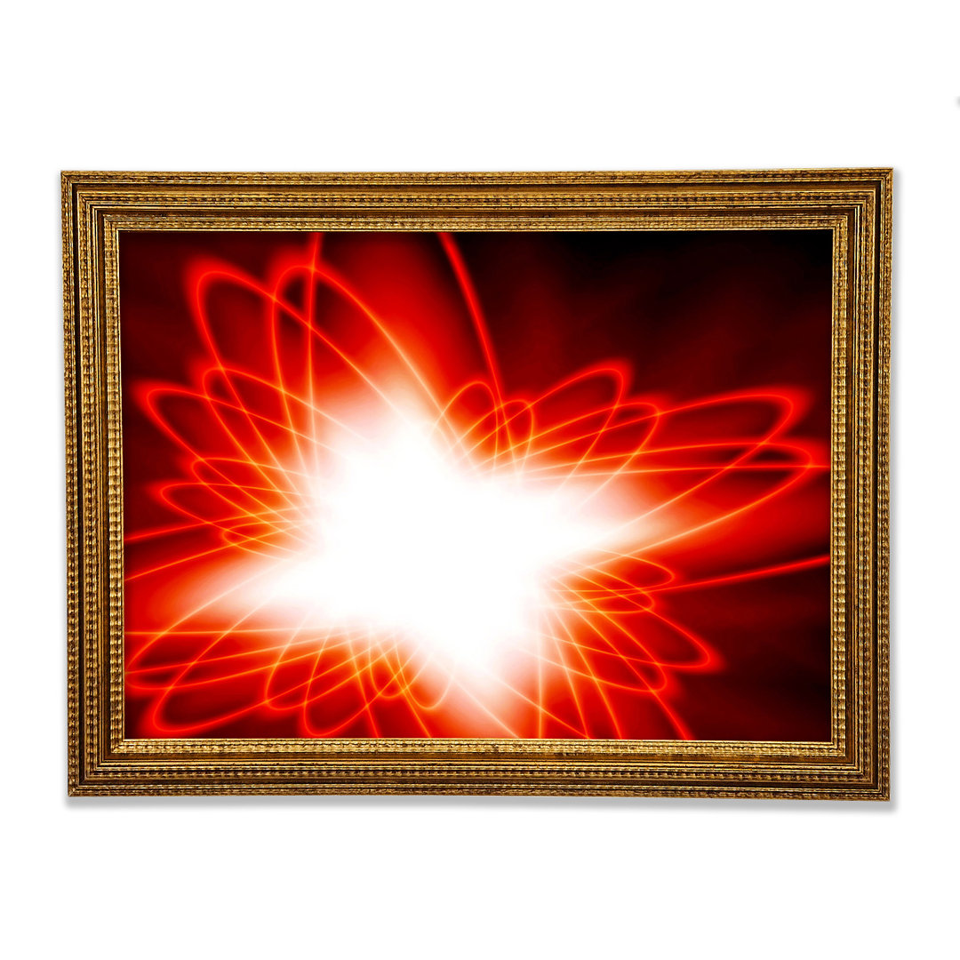 Gerahmtes Leinwandbild Red Star Explosion