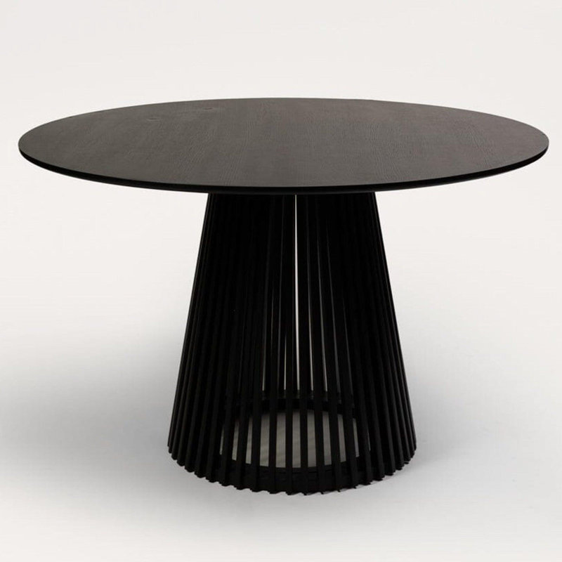 Hopley Willow Round 120cm Dining Table, Black