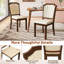 Ensemble de 4 chaises de salle à manger rembourrées avec structure en similicuir et en bois d'hévéa-992615293