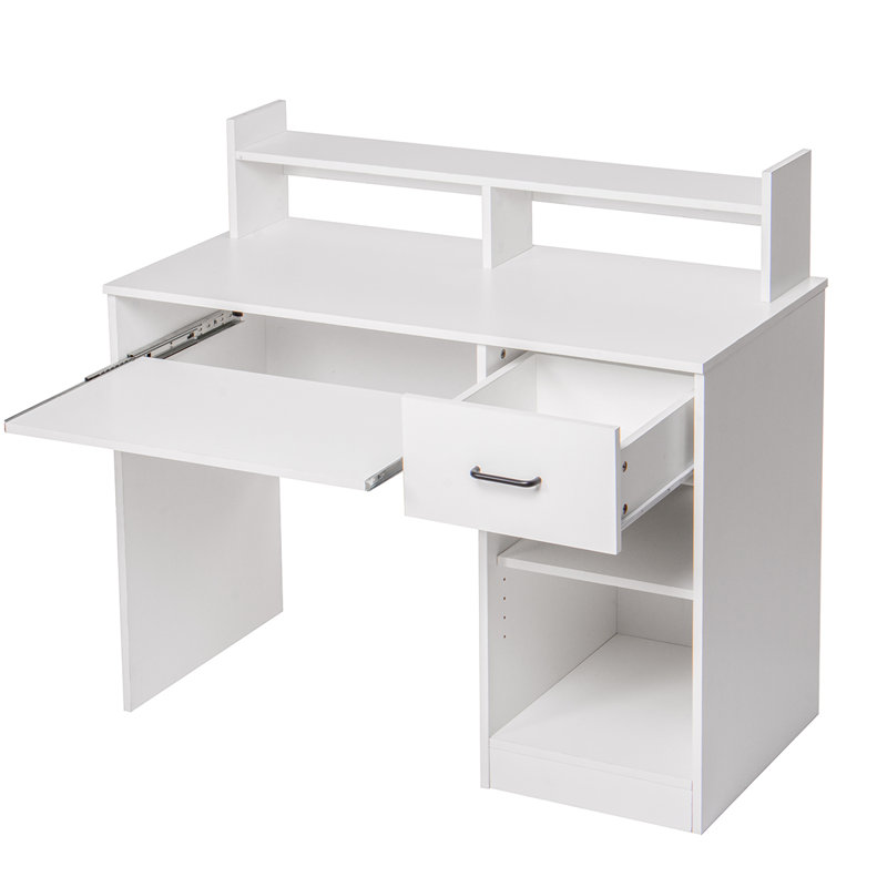 Bureau avec rehausse, Blanc