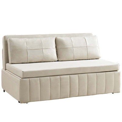 Grand canapé-lit convertible grand, beige