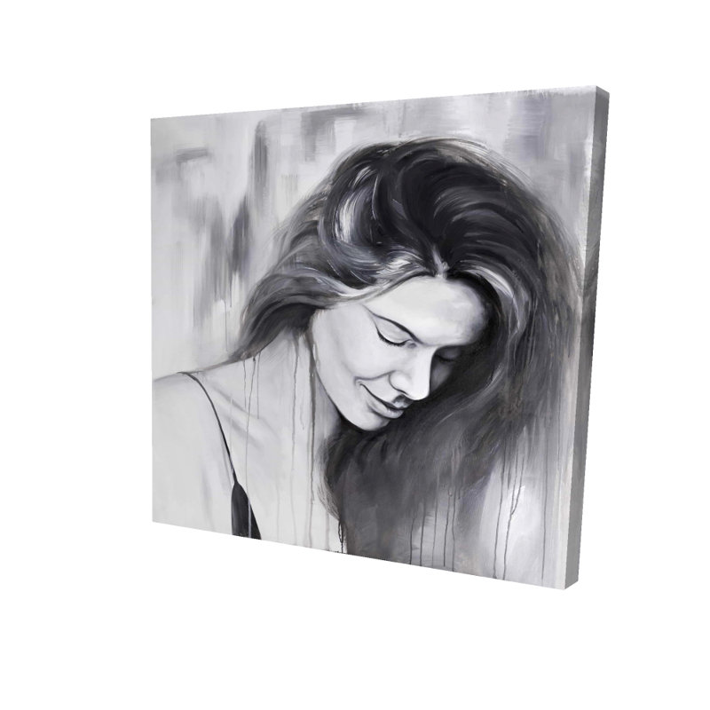 Portrait de femme souriante - art figuratif hyperréaliste