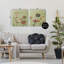 Ensemble de 2 pièces sur fond de chrysanthèmes sur fond vert olive, design par Dusza-321187980