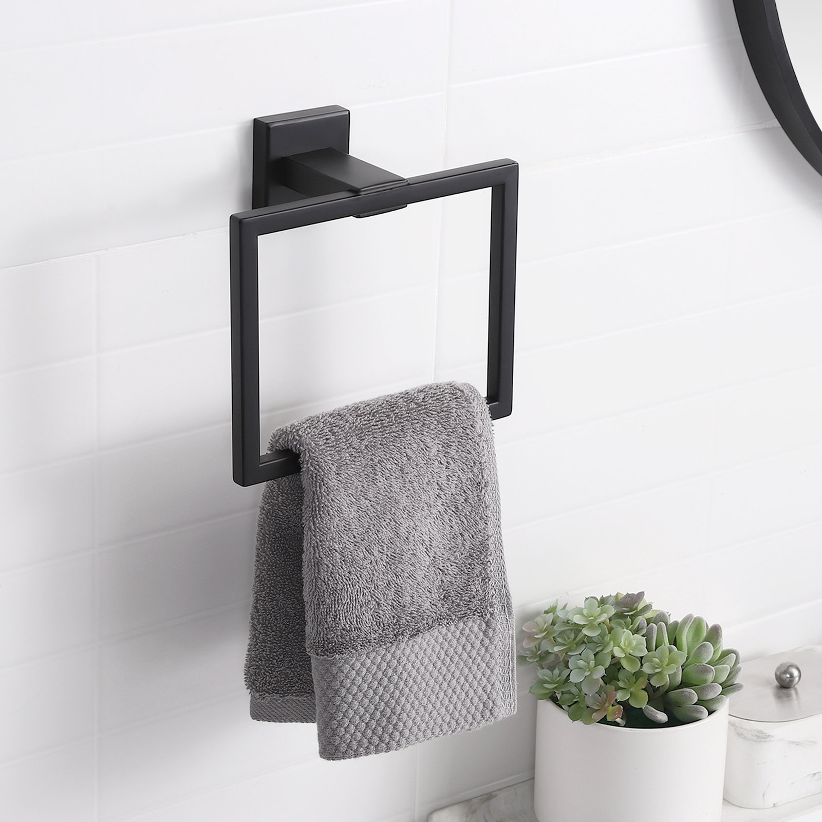 KES Black Toilet Paper Holder Stand Modern Freestanding 304