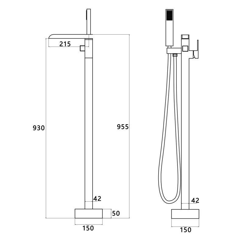 Floor Tub Spout, Brushed Nickel