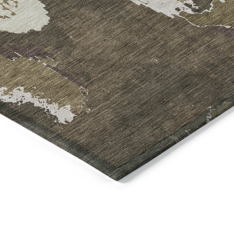 Malek Washable Abstract Indoor / Outdoor Rug, Rectangle 8' x 10'