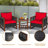 Oxford Outdoor 3 Pieces Acacia Wood Patio Furniture Set with Coffee Table-2111230171