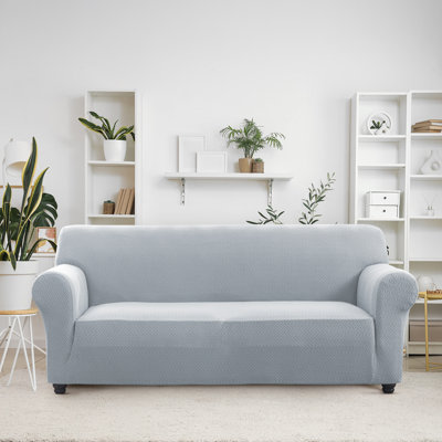 Durable Spandex Stretch Sofa Cover - Jacquard Pattern Sofa Slipcover & Furniture Protector