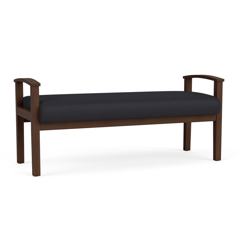 Banc en bois massif Amherst, Noir Patriot Plus, Noyer Riftwood