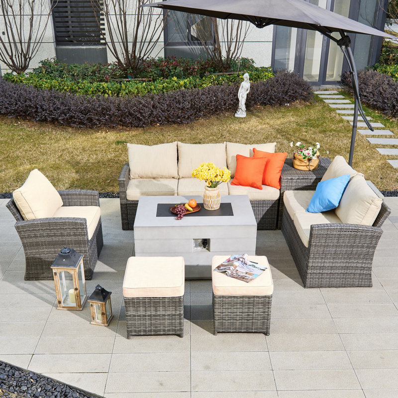 8 - Person Patio Conversation Set with Cushions